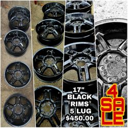 17" BLACK RIMS 5 LUGS 5x4.5 Lug Pattern [Neg.]