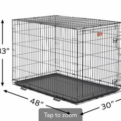 48" Foldable Dog Crate With Double Doors 