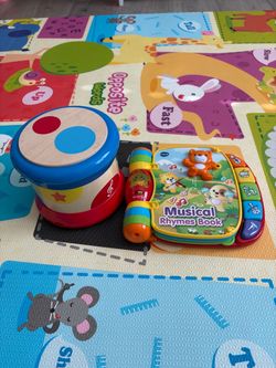VTech Musical Rhymes Book and Hape Baby Drum