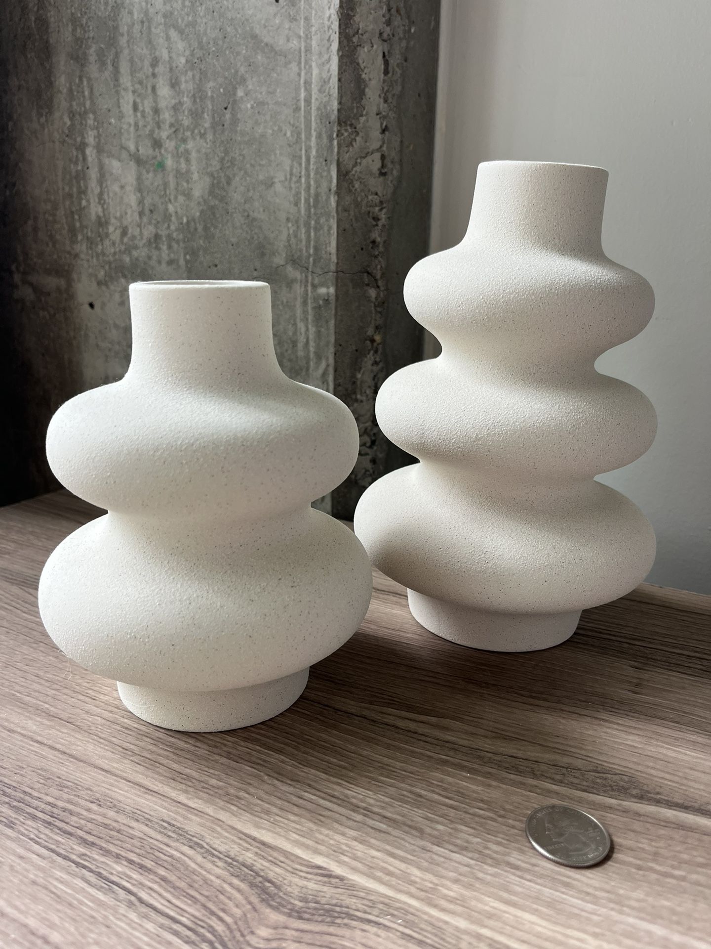 Wavy Ceramic Flower Vases 2pcs