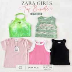 Girls Zara Tops Bundle (5 Pieces) – Size 6–7 – Cute Summer Styles