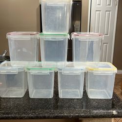 8 Set offood Storage Kitchen Contains 2.5liter/85oz With Measuring-8 Cups And Markerpen And Labels 100/: Airtight And Leakproof Freezer And Dishwasher