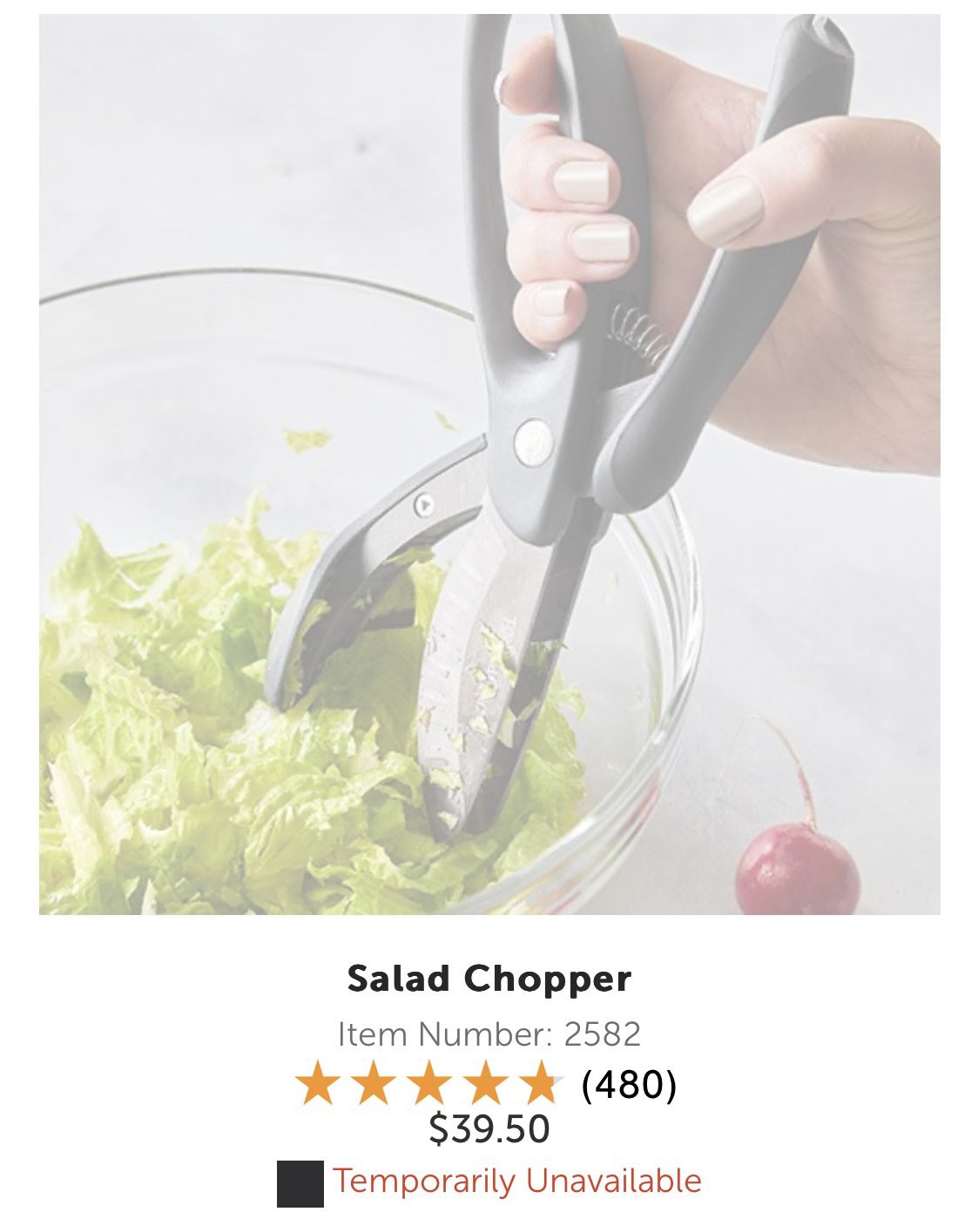 Pampered Chef Salad Chopper 2582 