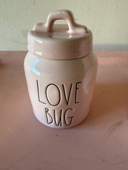 RAE DUNN CUTE LOVE BUG PINK CANISTER