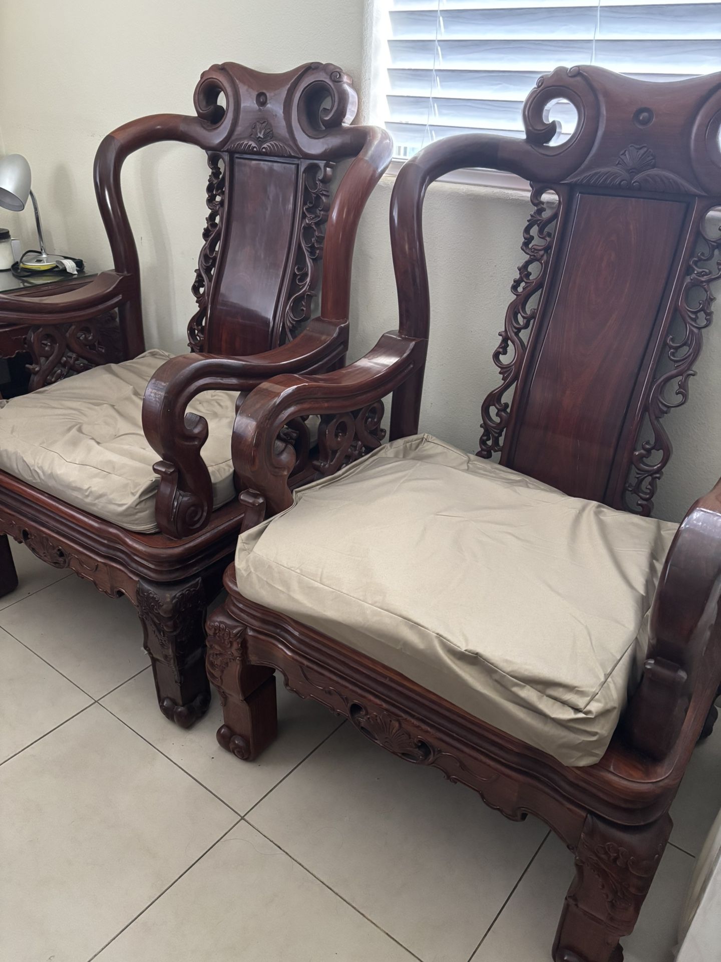 Oriental Wood Furniture Set