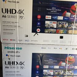70” inch Hisense Smart Android UHDTV 4K 