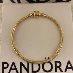 Pandora Moments 14k Yellow Gold Snake Charm Bracelet - 7.5in 