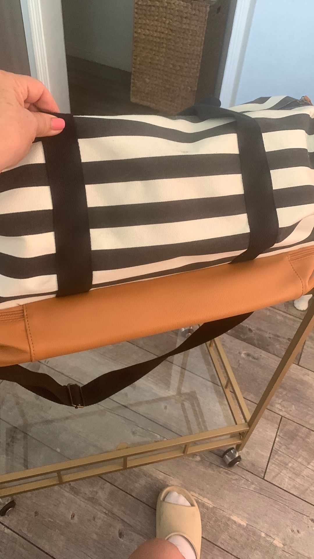 Carry On Tote Black And White