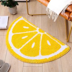 Lemon unique and fluffy bathroom rug