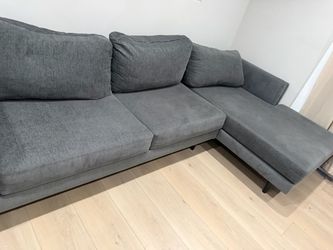 Gray Fabric Sectional Sofa with Chaise