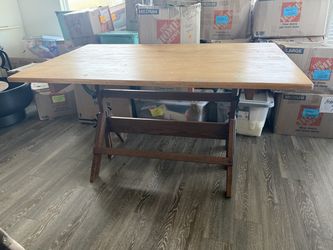 Wooden Drafting Table – Solid, Adjustable & Full of Character - Antique