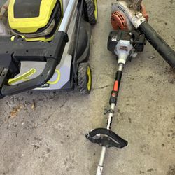 Echo Weed eater Gas , Electric Ryobi Mower And Stihl Gas Blower Tools Only 