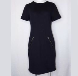Burberry Brit Sheath Dress 8 Navy Blue