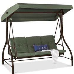  3-Seat Outdoor Large Converting Canopy Swing