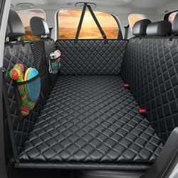 URPOWER 2026 Upgraded Back Seat Extender For Dogs - Large Hard Bottom Dog Car Seat Cover Holds 550lbs, Waterproof Dog Hammock Pet Bed With High-Densit