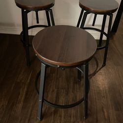 Threshold Industrial Wood Adjustable Height Counter Stools Wood Metal