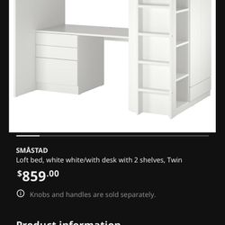 IKEA Bunk Bed With Desk And Drawers 