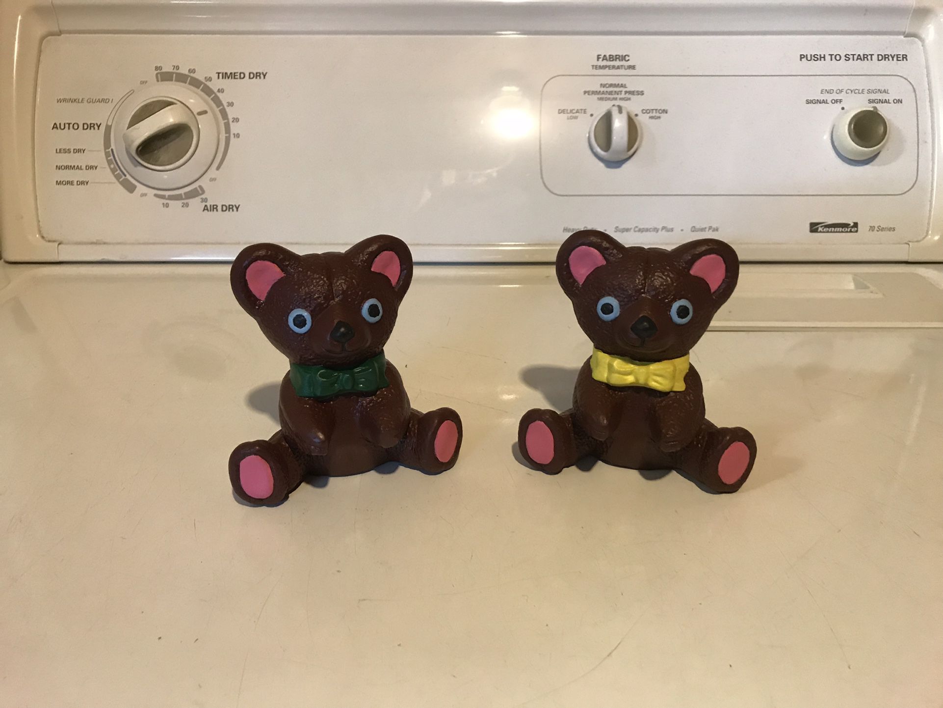 Two 4 1/2” ceramic teddy bears
