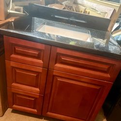 bathroom vanity 31inch   cabinet  with sink and granite top
