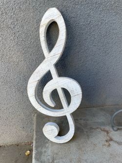 Large rustic wood music note - 26 inches long wall decor