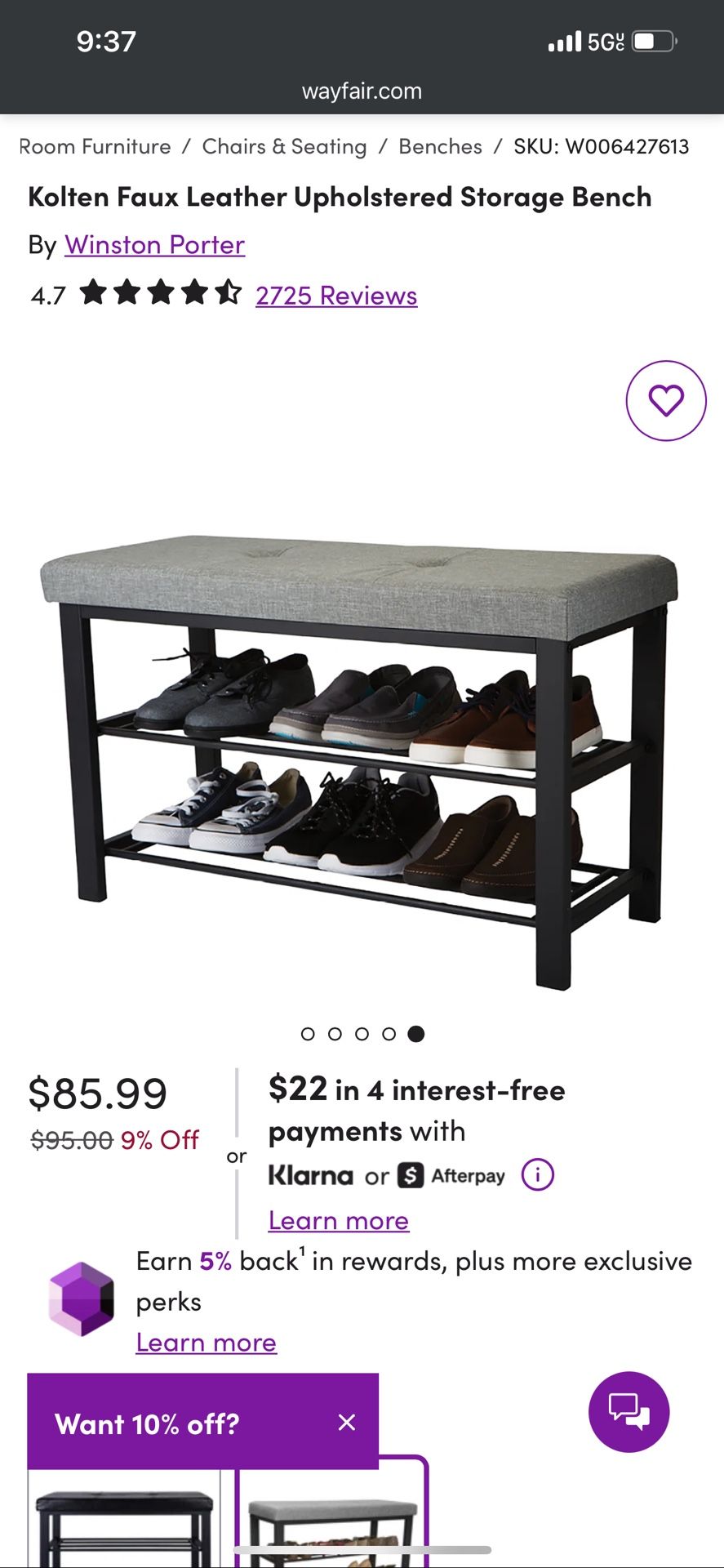 Upholstered Shoe Rack