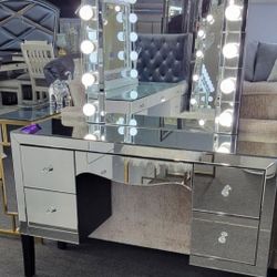 Vanity Desk Beveled Mirror LED  lights Bulb Mirror ✅️✅️