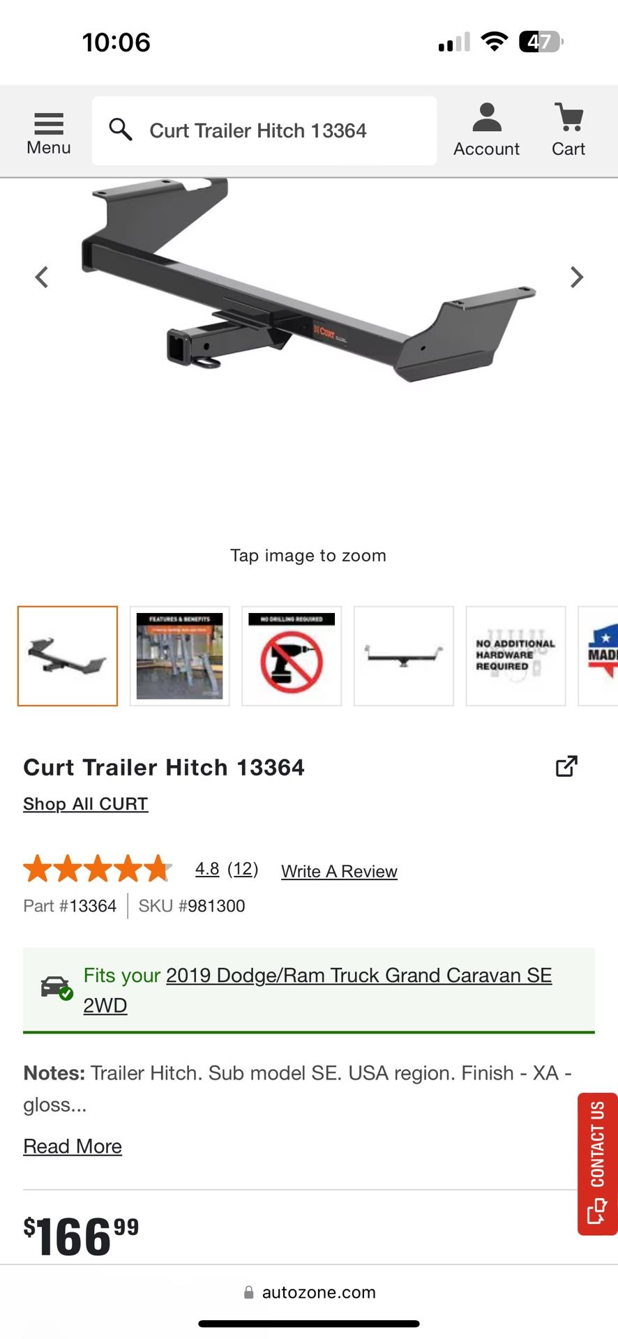 Curt Trailer Hitch 13364