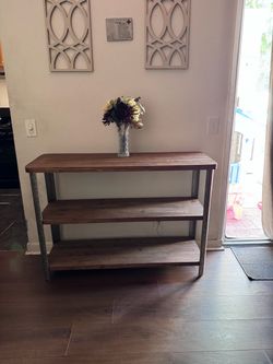 Wood Console / Entryway Table/Tv stand  with 2 Shelves