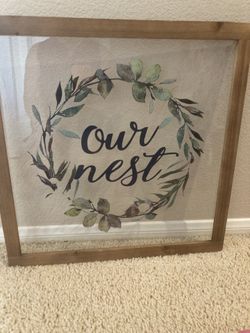 ‘Our Nest’ Framed Glass Picture
