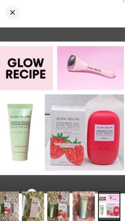 BUNDLE! Glow Recipe Eye Roller, Strawberry Blur Drops, Avocado Cleanser & Serum