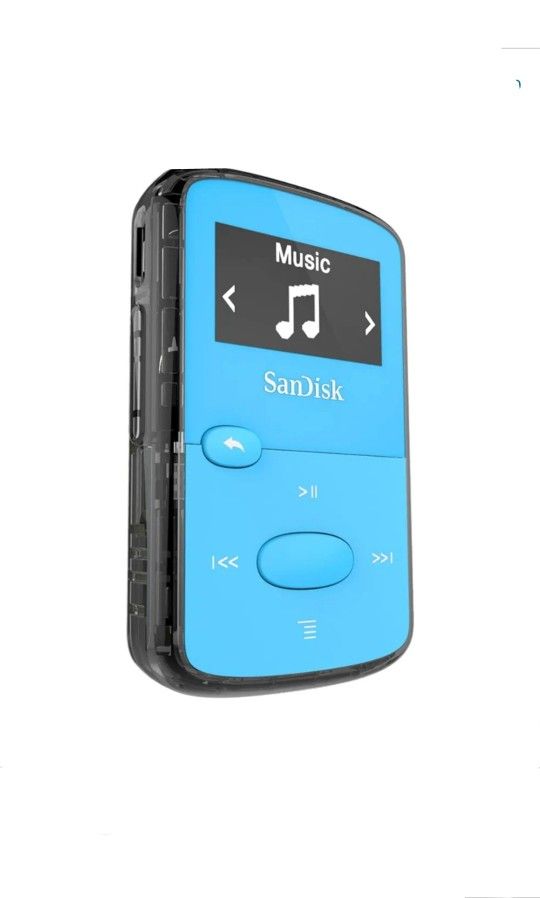 SanDisk 8GB Clip Jam MP3 Player, Blue - microSD Card Slot and FM Radio - SDMX26-008G-G46B