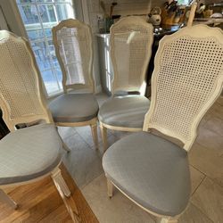 5 antique, cane back dining chairs- Neg