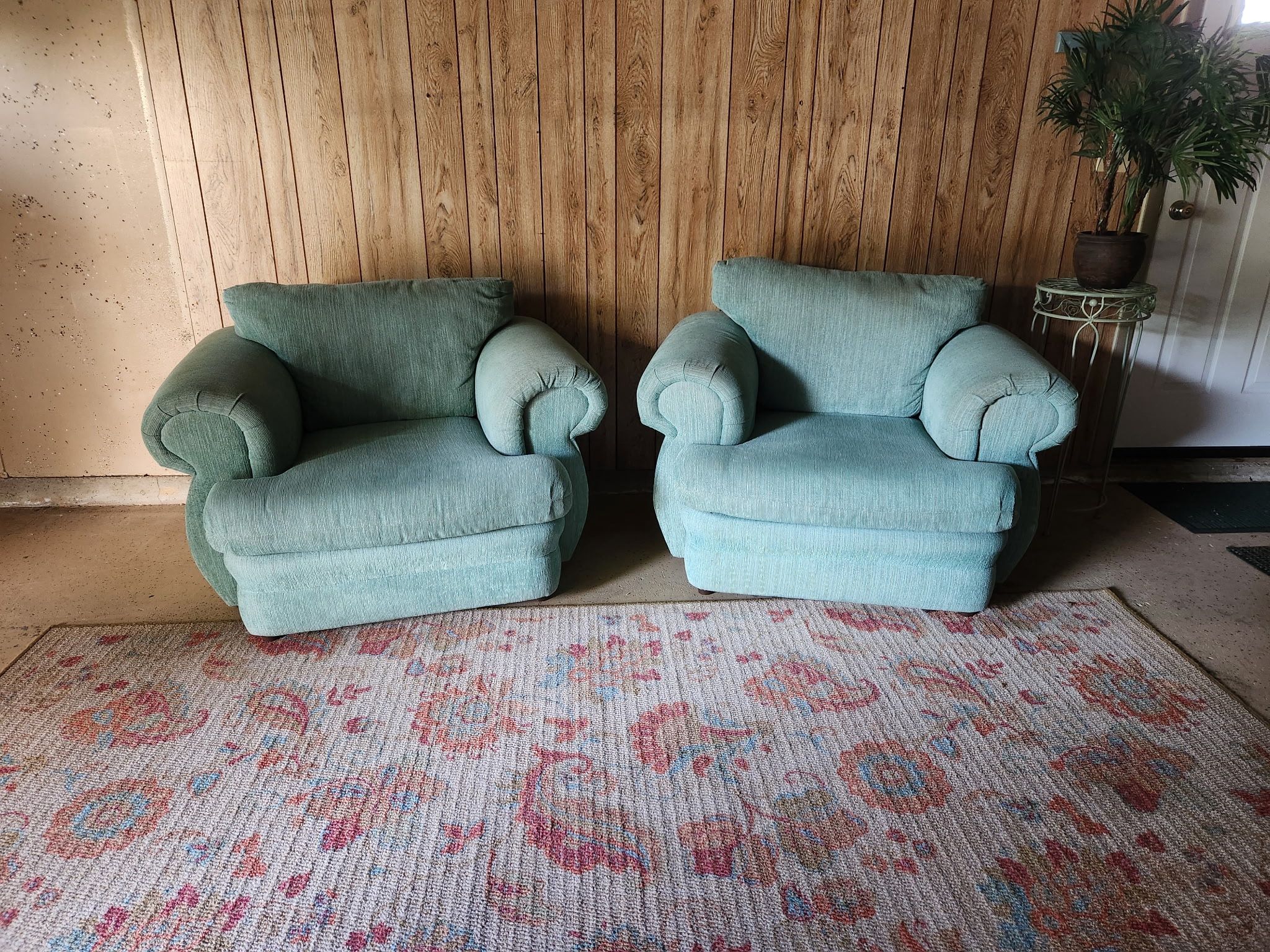 Two Chairs $30 Each And Rug $10