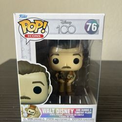 Walt Disney w/ Dumbo & Timothy Mouse Funko Pop #76 Movies Animation Icons Films