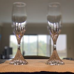 Baccarat Massena Crystal Champagne Flutes Set Of 2 France