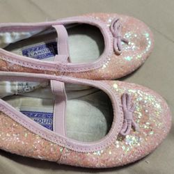 Girls Size 6 Pink Glitter Ballet Flat
