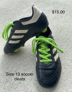 Youth size 13 cleats and slides