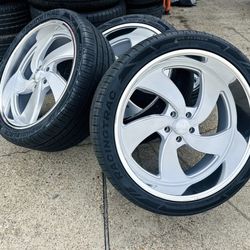 24" 24X9 & 24X10 STAGGERED US MAG U134 2753024/2953024 TIRES 5X127 GMC CHEVY C10-We Finance