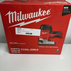MILWAUKEE 2445-20 M12 12V Lithium-Ion Cordless Jig Saw, Tool-Only