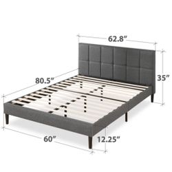 Wayfair  Modern Upholstered Platform Bed W/ Queen size Mattress (Allswell Luxe Hybrid)