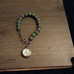 Vintage Turquoise Beaded Bracelet Watch 