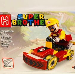 Mario Kart Yellow Hat Mario Car 50pc Nintendo Building Block Kit