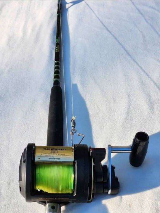 Cabela's Salt Striker Roller Guide Offshore Casting Rod & Shimano TLD 30 2-Speed Reel Combo