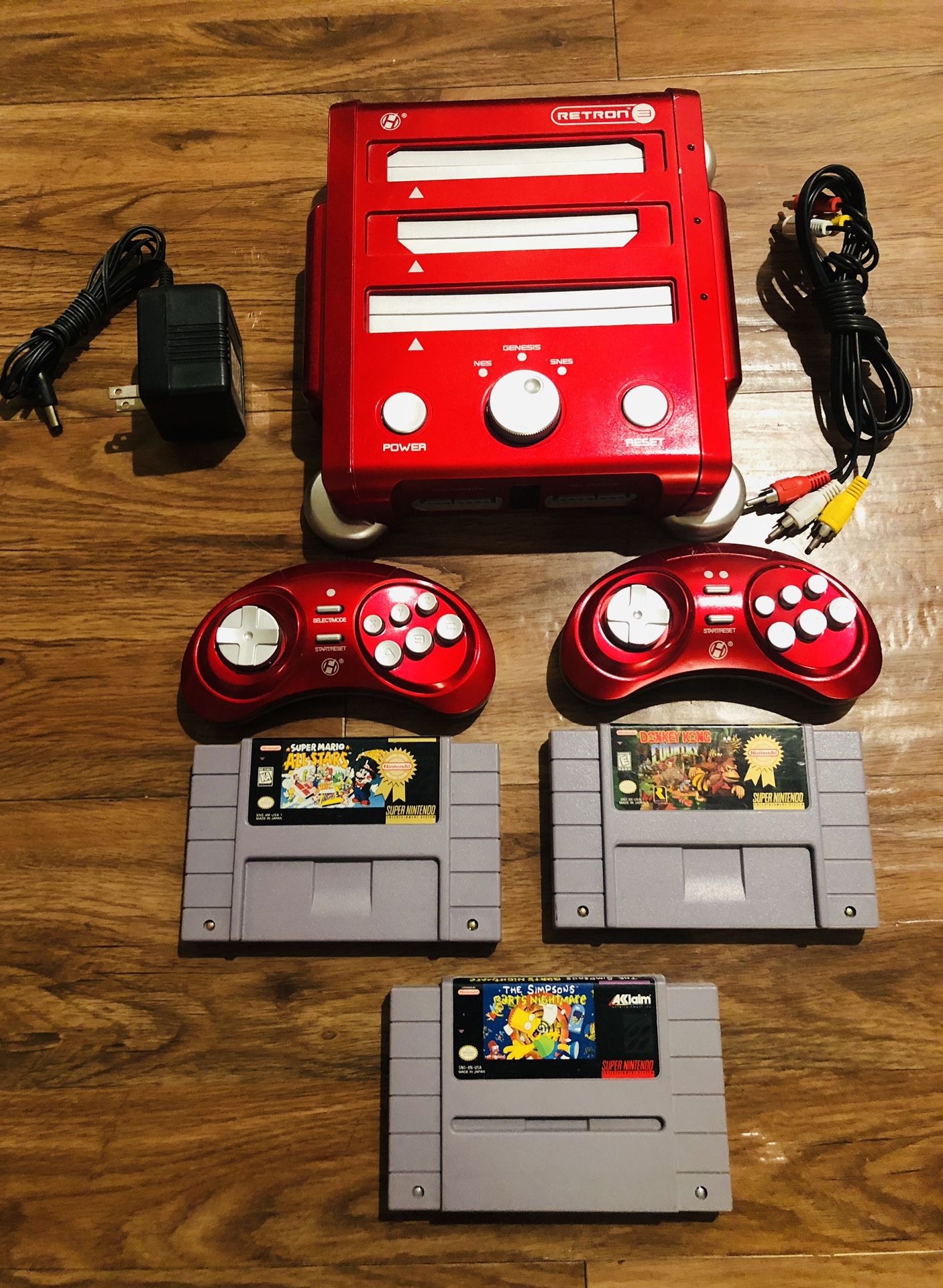Hyperkin Retron 3 HD 3-in-1 Retro Gaming Console Red Plays Super Nintendo Sega