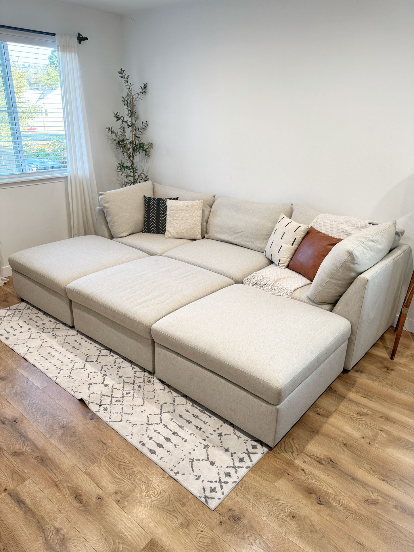 Huge Super Comfortable Couch With Ottomans