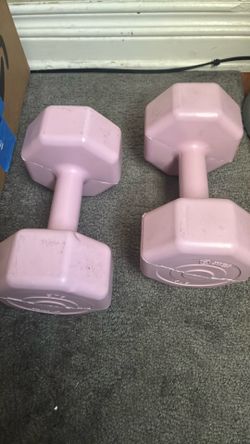 two 8-pound dumbbells, for a total of 16 pounds