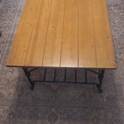 Wood And Iron Coffee Table  