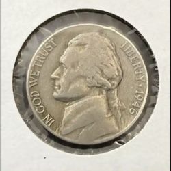1946 Jefferson Nickel No Mint Mark. 