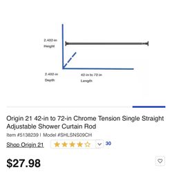 Shower Curtain Tension Rod Silver