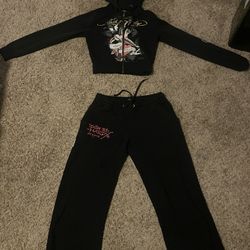 cropped black ed hardy set